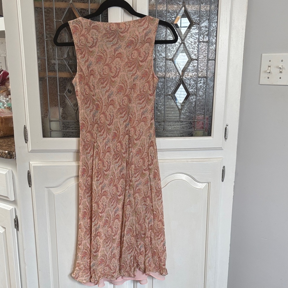 Vintage Ann Taylor Pink Paisley Midi Dress - Picture 4 of 4